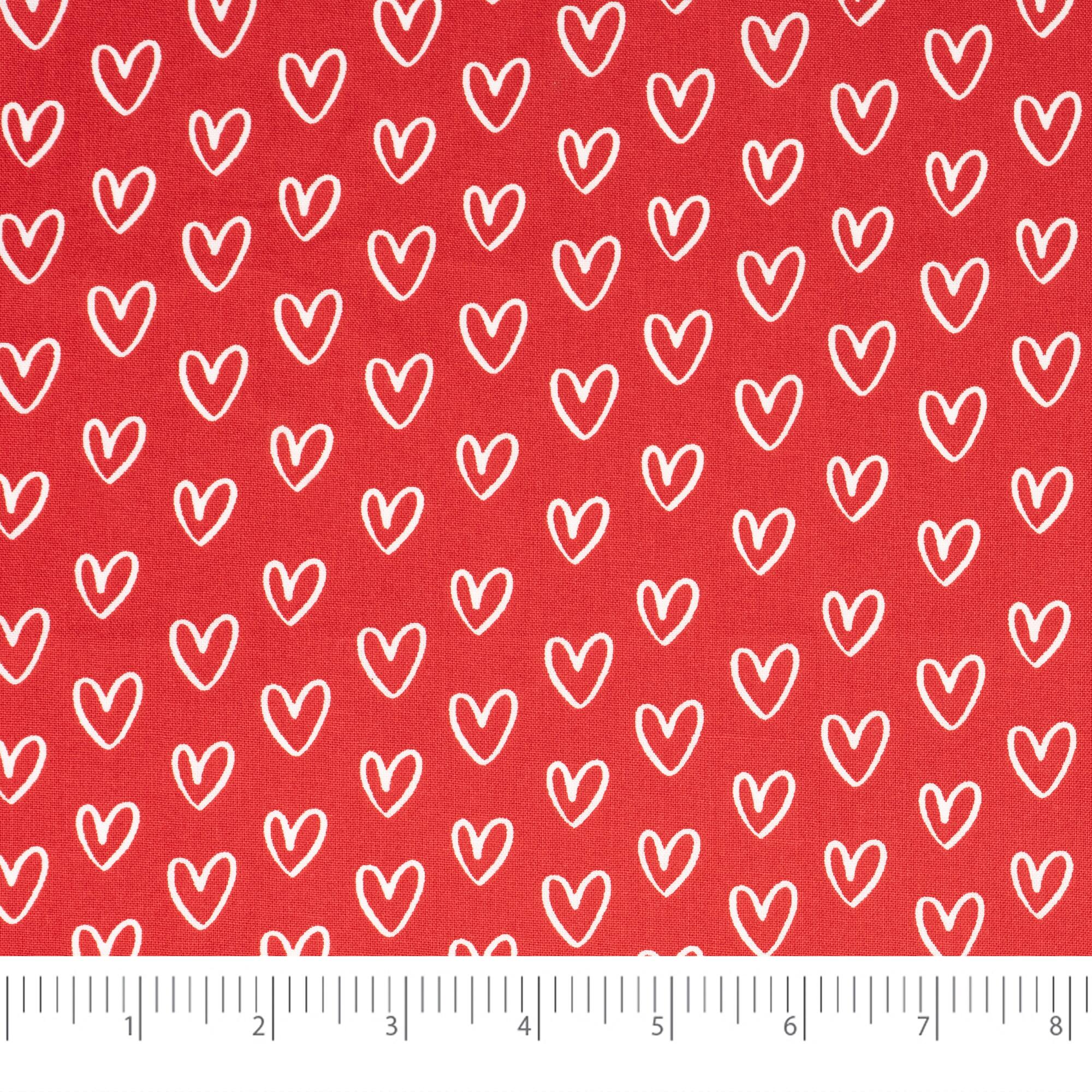 SINGER® Red Hearts Cotton Fabric
